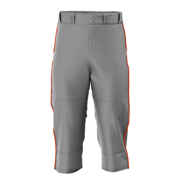 M Sports Baseball Pants Heren 3/4 Grijs Met Oranje Piping