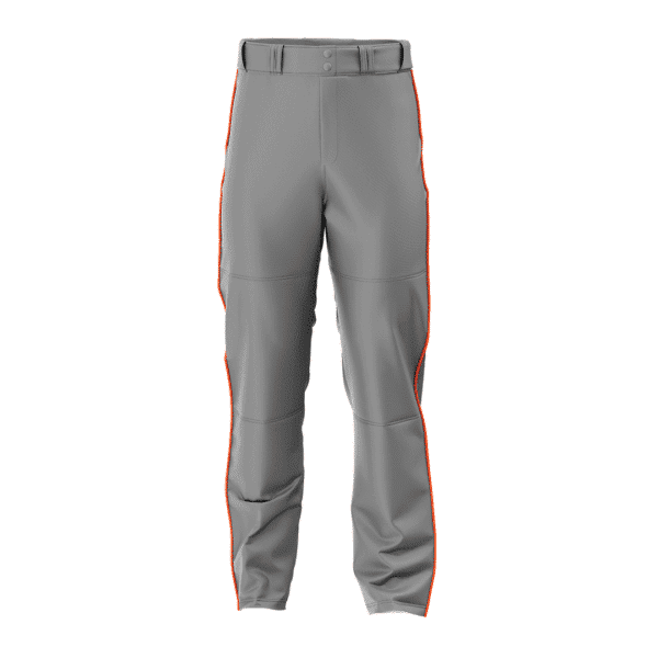 M Sports Baseball Pants Heren Grijs Met Oranje Piping