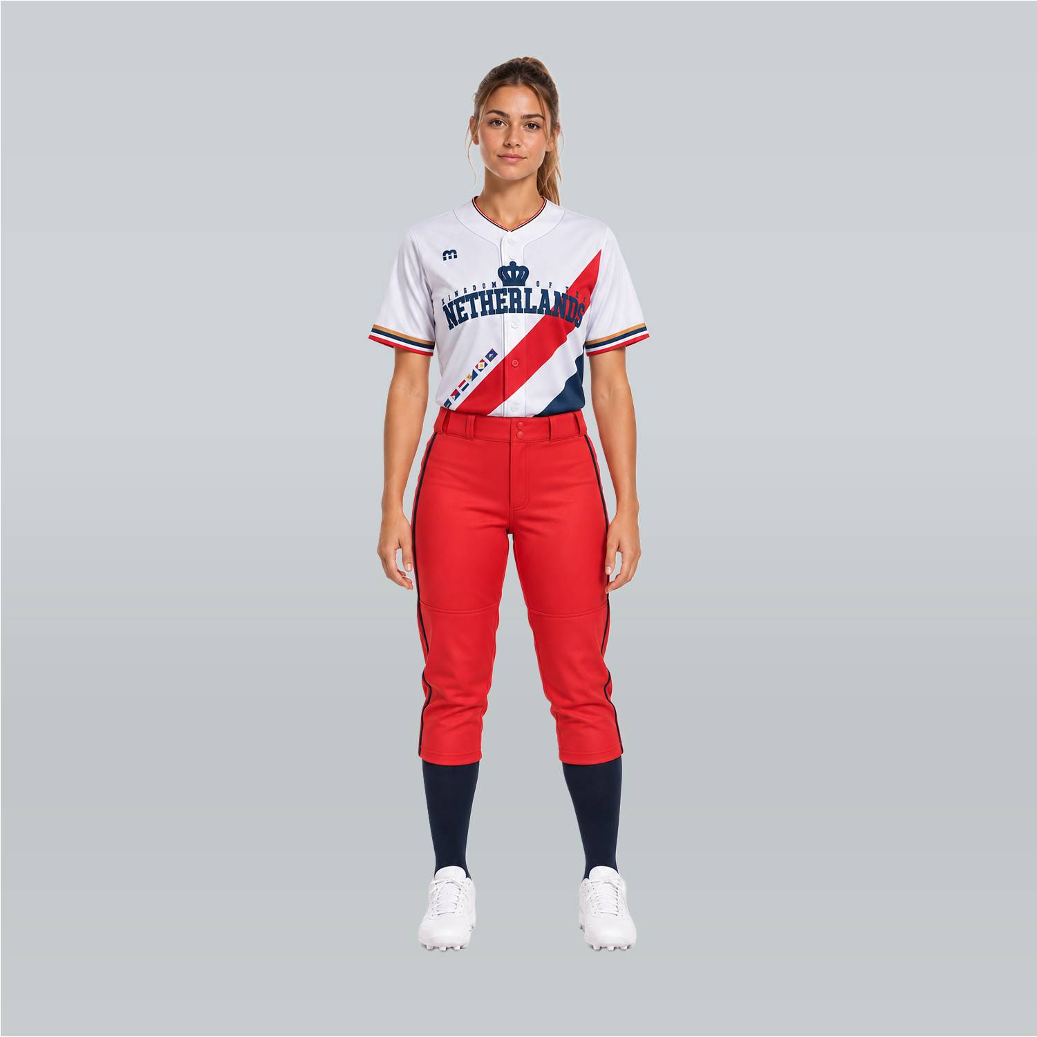 M Sports Softball Pants Rood 3/4