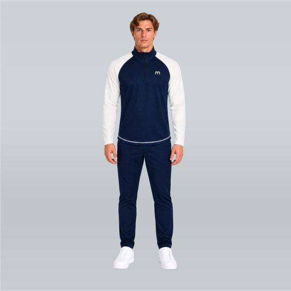 M Sports Sportshirt Longsleeve Half-Zip Off-White