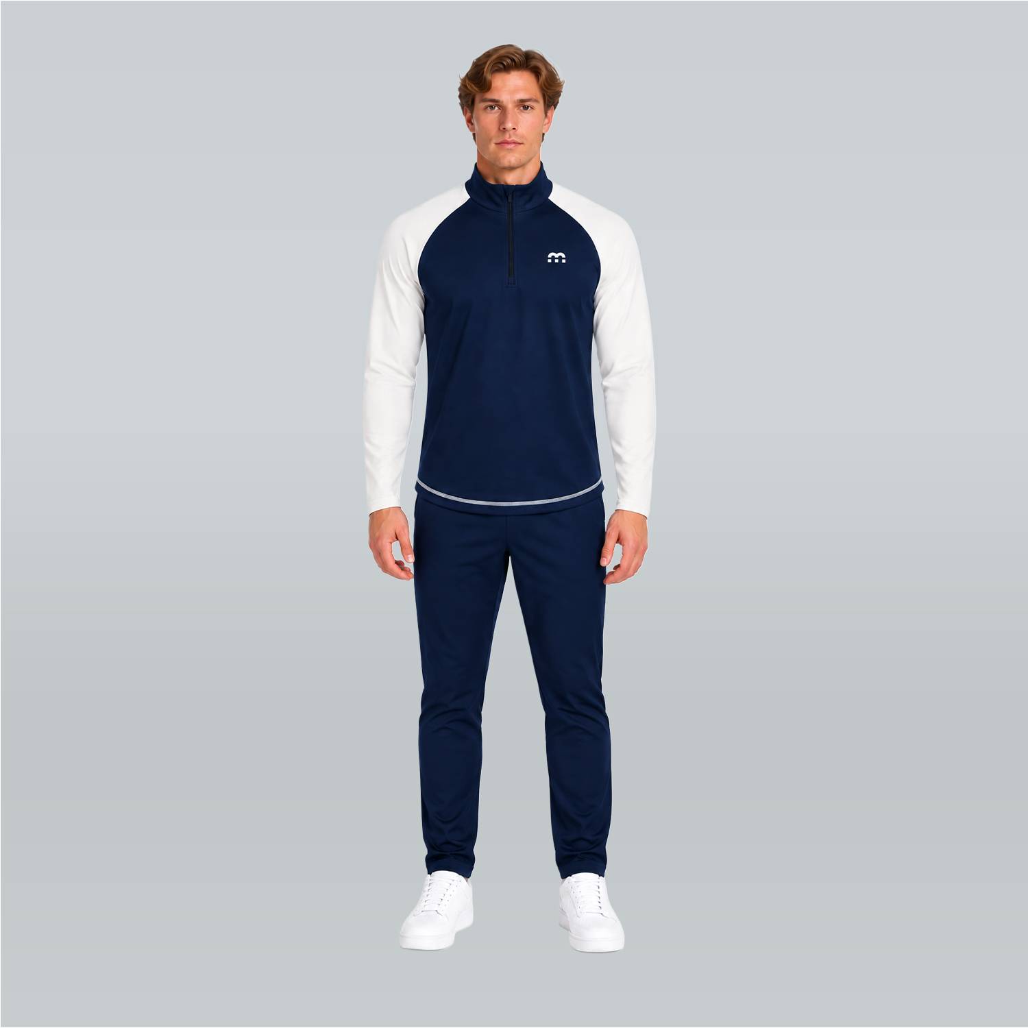 M Sports Sportshirt Longsleeve Half-Zip Off-White