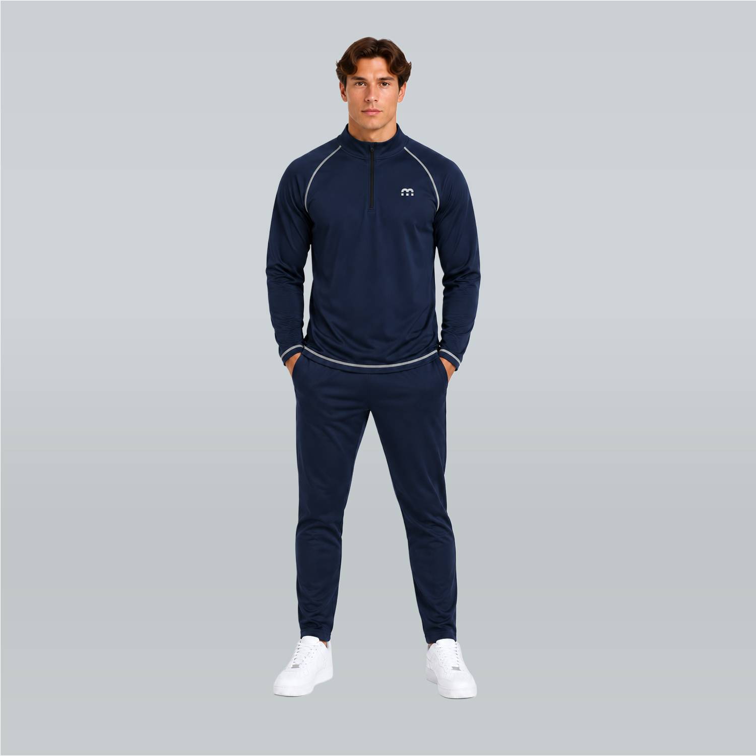 M Sports Sportshirt Longsleeve Half Zip Navy