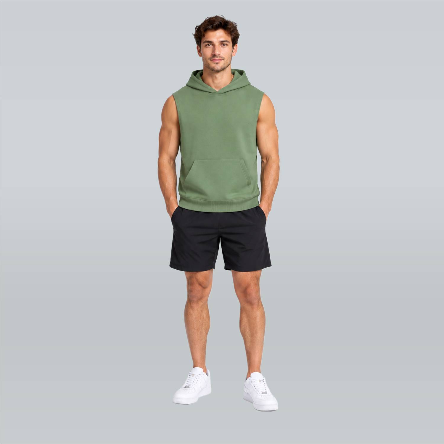 M Sports Hoodie Green No Sleeve