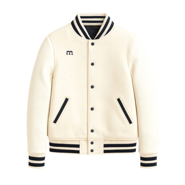M Sports College Jacket Off White-Navy