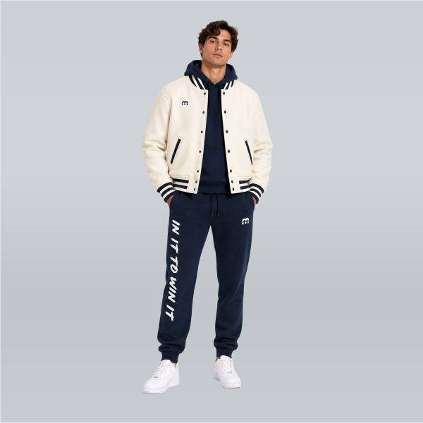 M Sports College Jacket Off White-Navy